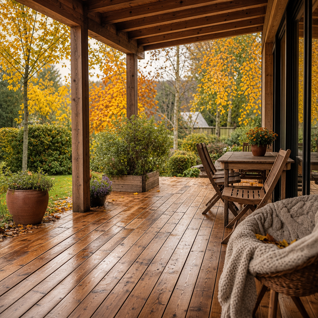 Entretenir une terrasse en bois : fréquence, produits et erreurs à éviter 10 Application d’une huile de protection sur une terrasse en bois pour prolonger sa durée de vie