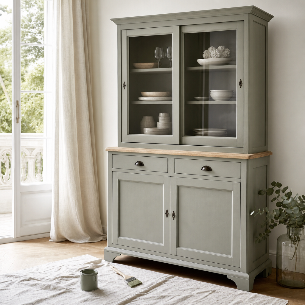 Relooker un meuble en bois : méthode simple, erreurs à éviter et finitions durables 11 Meuble en bois relooké avec une finition peinture moderne