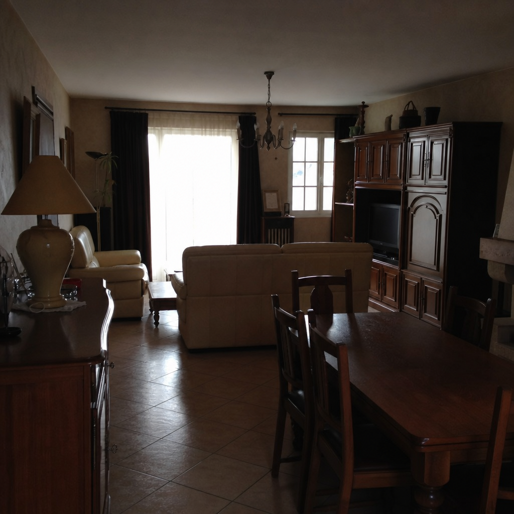 Comment faire entrer plus de lumière dans une pièce sombre sans gros travaux 10 Salon sombre avant optimisation de la lumière naturelle