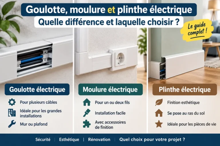 Goulotte, moulure ou plinthe électrique : laquelle choisir pour cacher ses câbles sans tout refaire ?